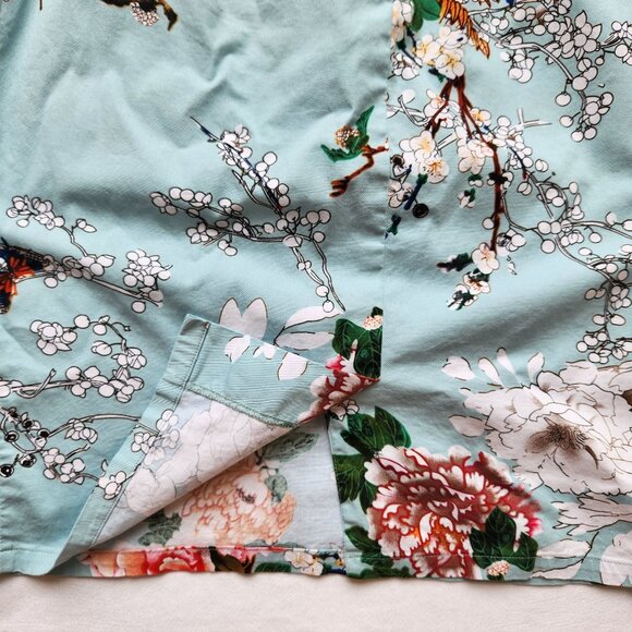 Retro Sheath Dress Pencil Green Floral Nature Bohemian Cottagecore Fairycore L - Picture 9 of 16